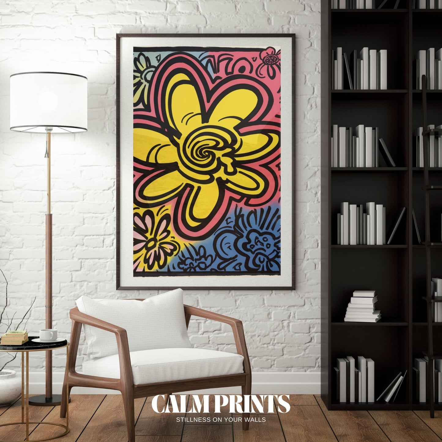 Funky pop art flowers brought to life in a bright, joyful palette
