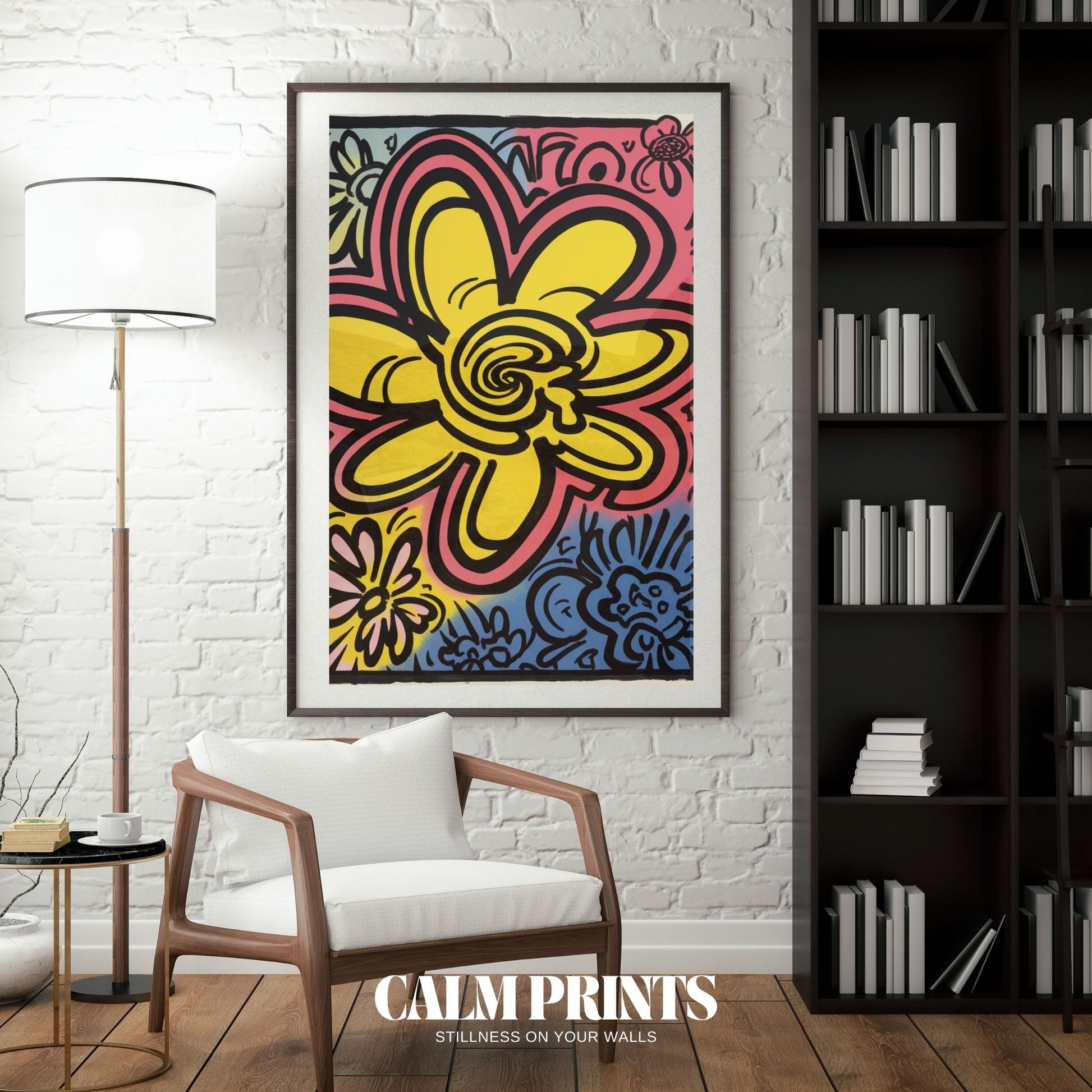 Funky pop art flowers brought to life in a bright, joyful palette
