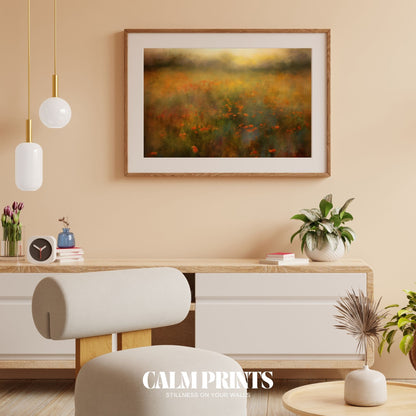 Art print of a gently blooming field full of floral grace and charm
