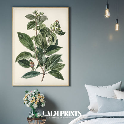 Hand-drawn botanical illustration of berries and detailed foliage
