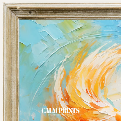 Print of colourful koi fish swimming in a gentle swirling motion
