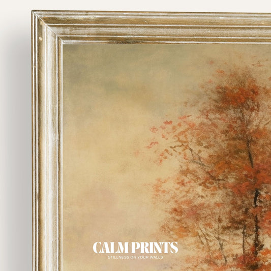 Tranquil lakeview with colourful autumn trees lining the peaceful shore