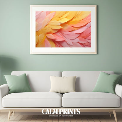 Colour study of light feather patterns in blended pastel tones
