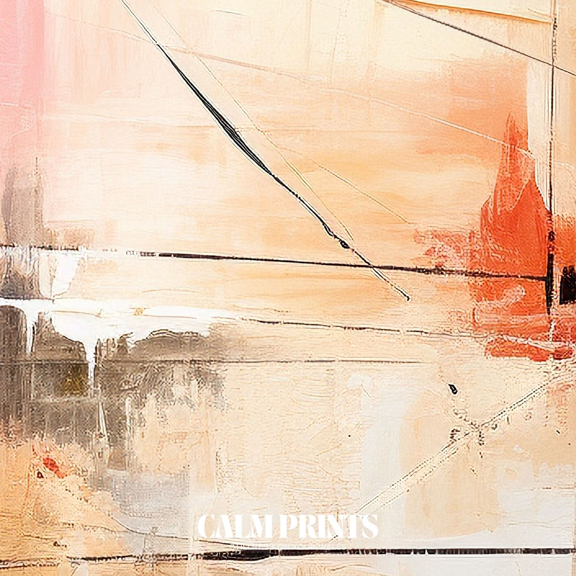 Light-toned abstract painting in harmonious pastel shades