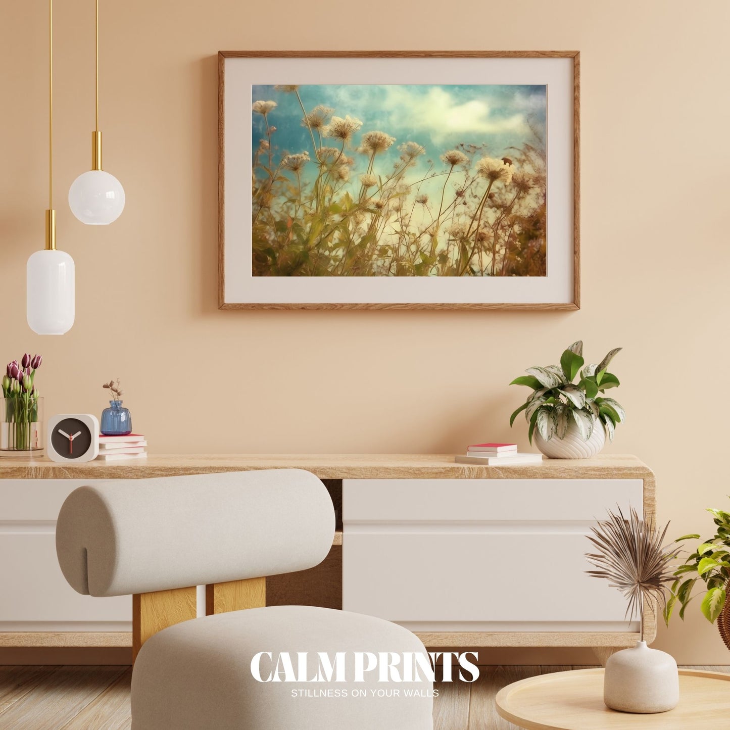 Artwork of a lighthearted floral field brimming with nature’s joy
