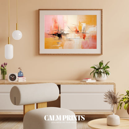 Minimalist pastel artwork with textured paint and abstract composition