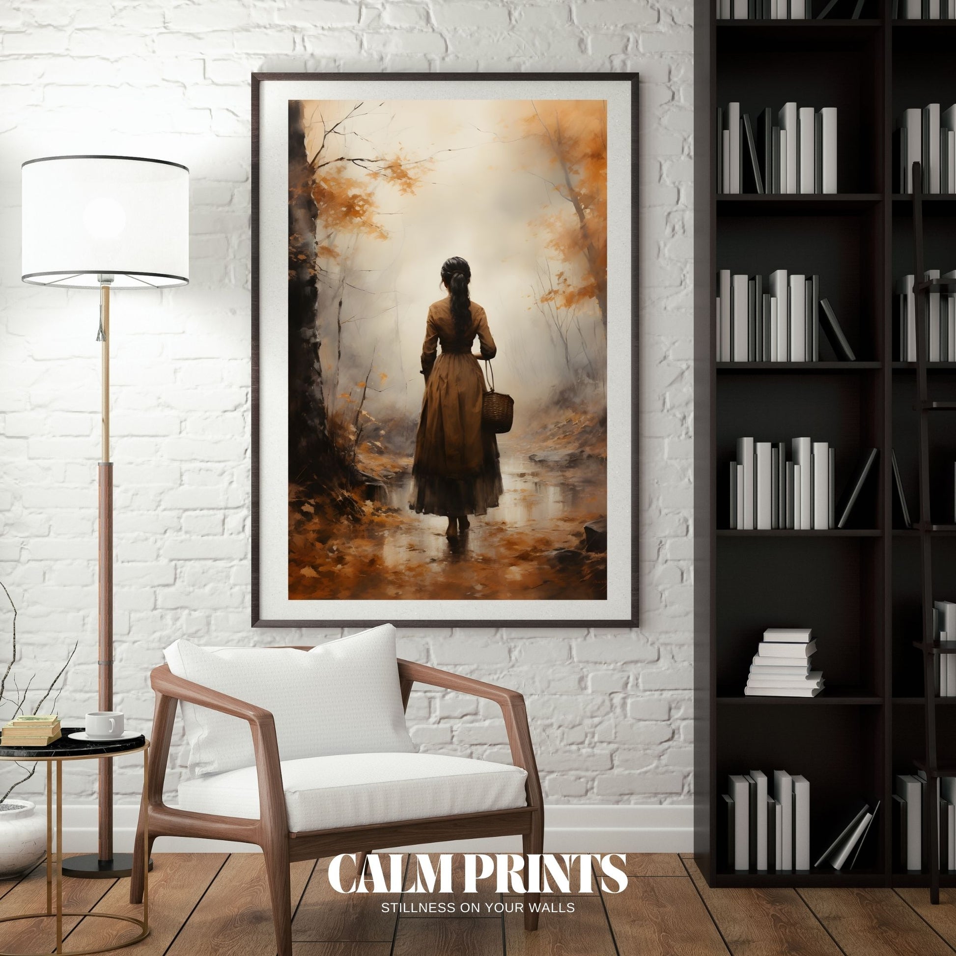 Misty forest trail with vibrant autumn colours and a peaceful mood