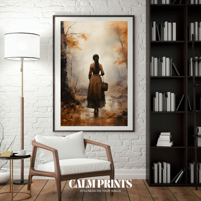 Misty forest trail with vibrant autumn colours and a peaceful mood