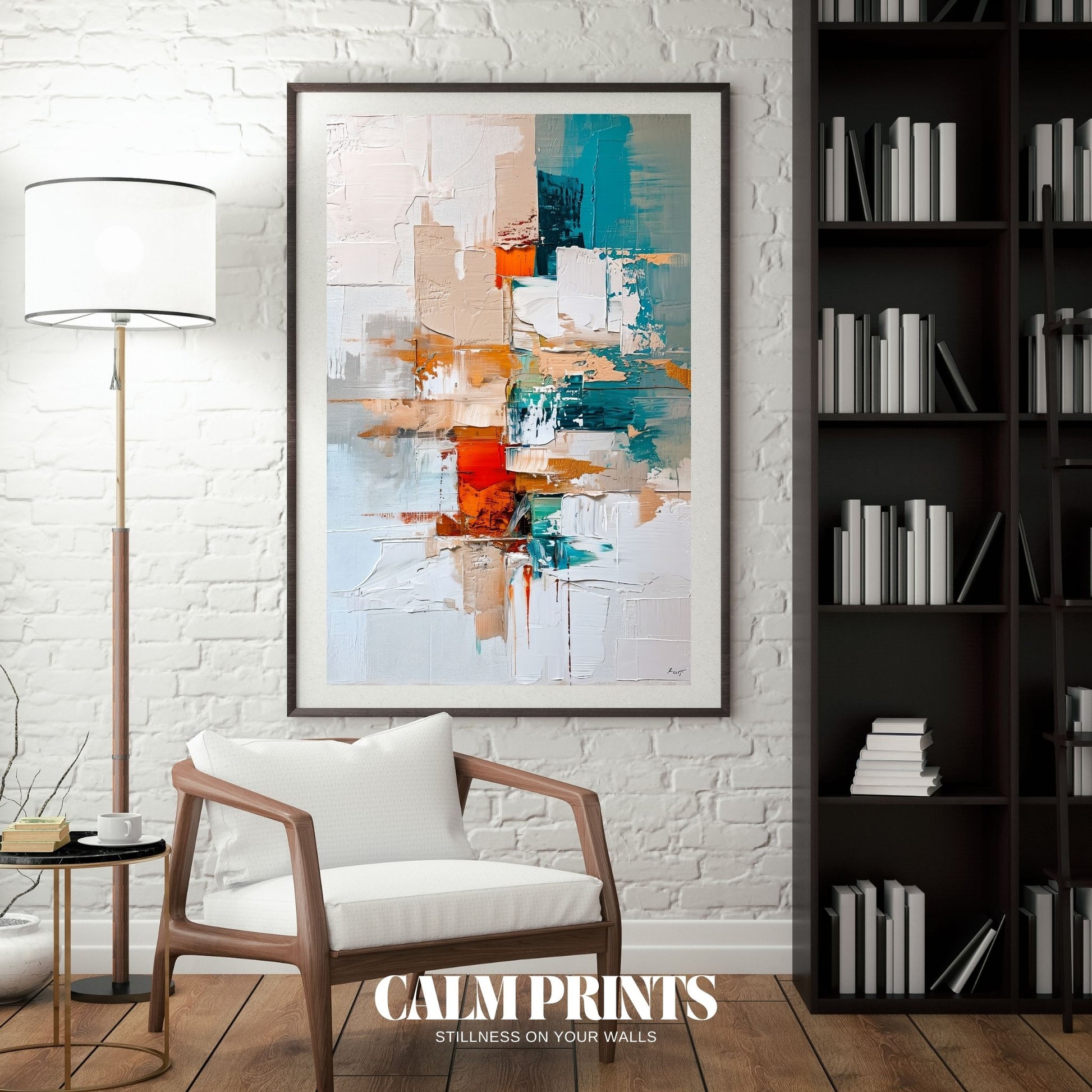 Modern abstract artwork showcasing vivid tones and energetic strokes
