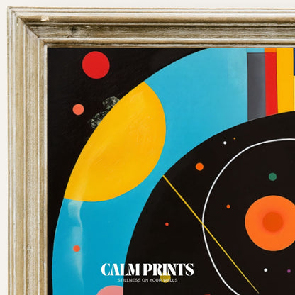 Modern print combining geometric design with abstract nature elements
