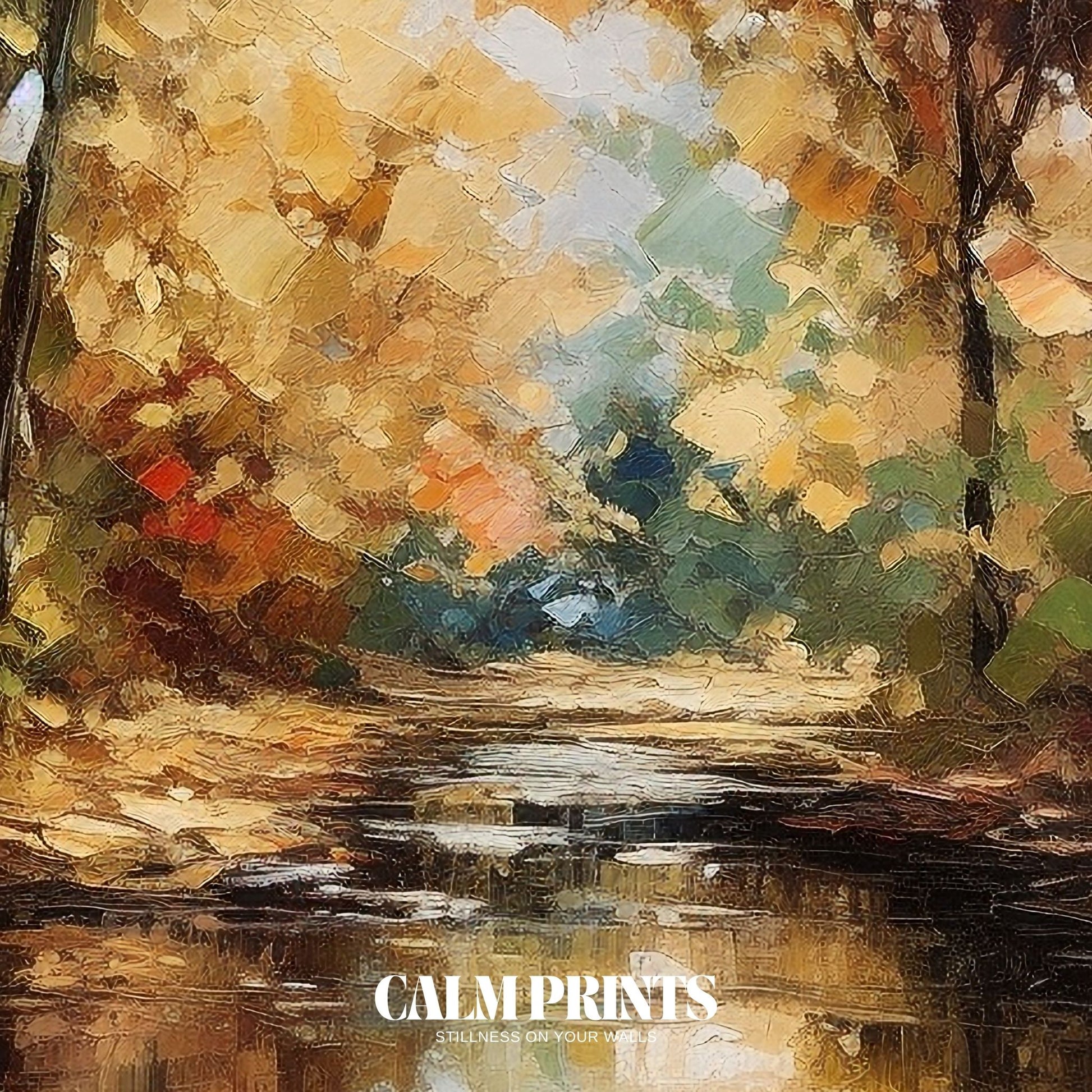 Nature’s peaceful reflection of autumn colours on quiet water