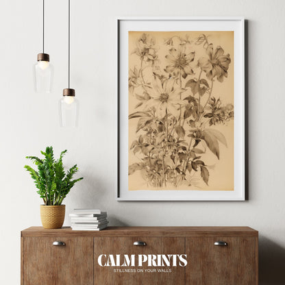 Nature study print of a botanical subject in delicate detail
