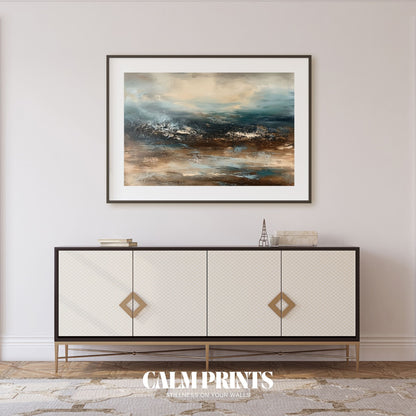 Organic wave forms in a grounded earthy palette of warm hues