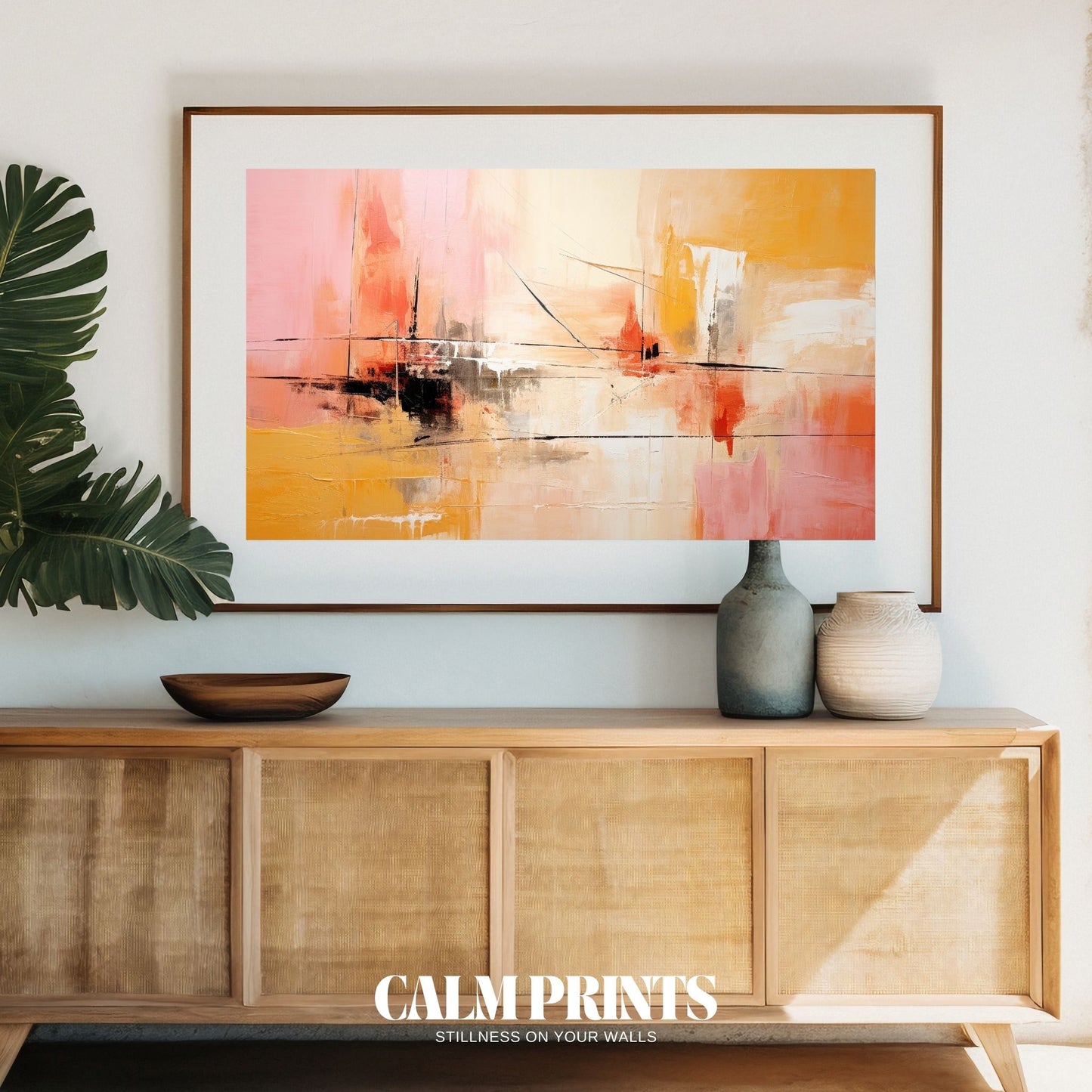 Modern wall art print in soothing pastel abstract design