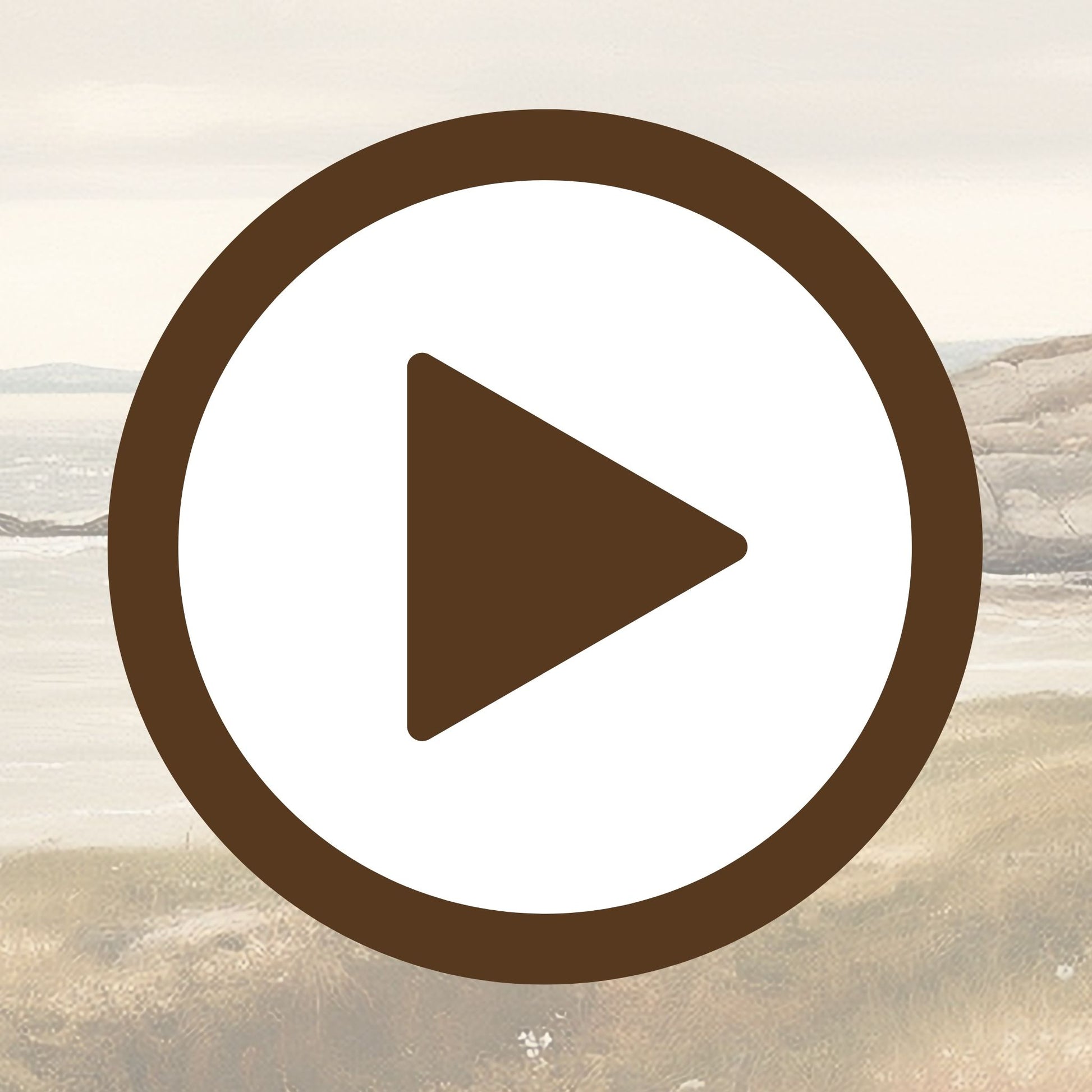 Artwork of a still beach and expansive seascape in a quiet coastal setting

