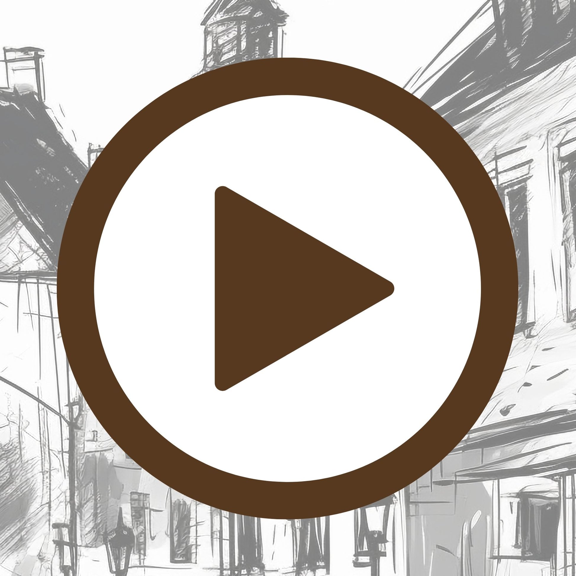 Vintage greyscale poster capturing a nostalgic street scene atmosphere