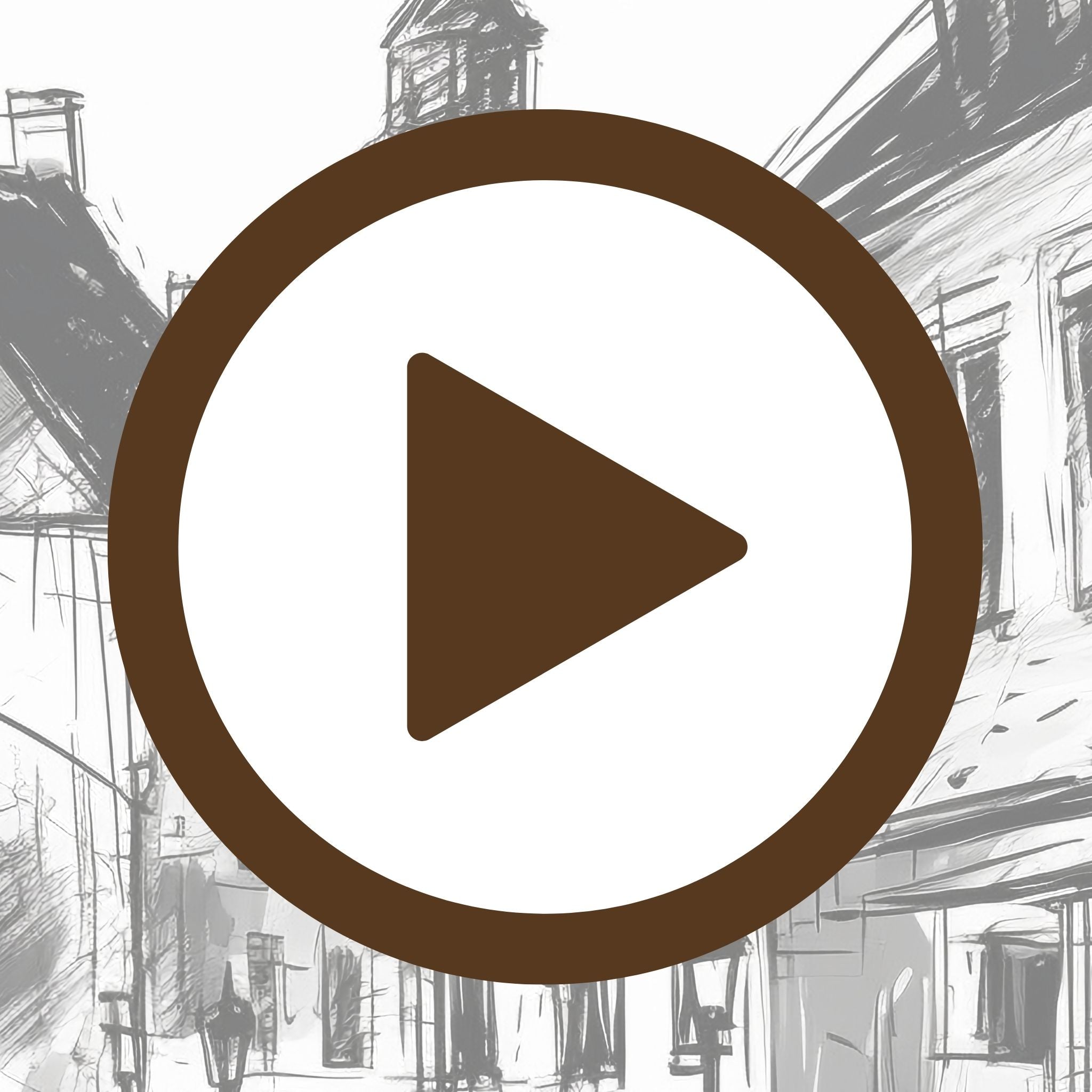 Vintage greyscale poster capturing a nostalgic street scene atmosphere