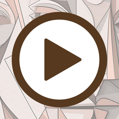 Abstract portrait art composed of angled shapes and vivid geometry