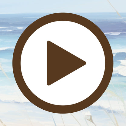 Poster capturing coastal bliss with fresh white flowers and ocean views

