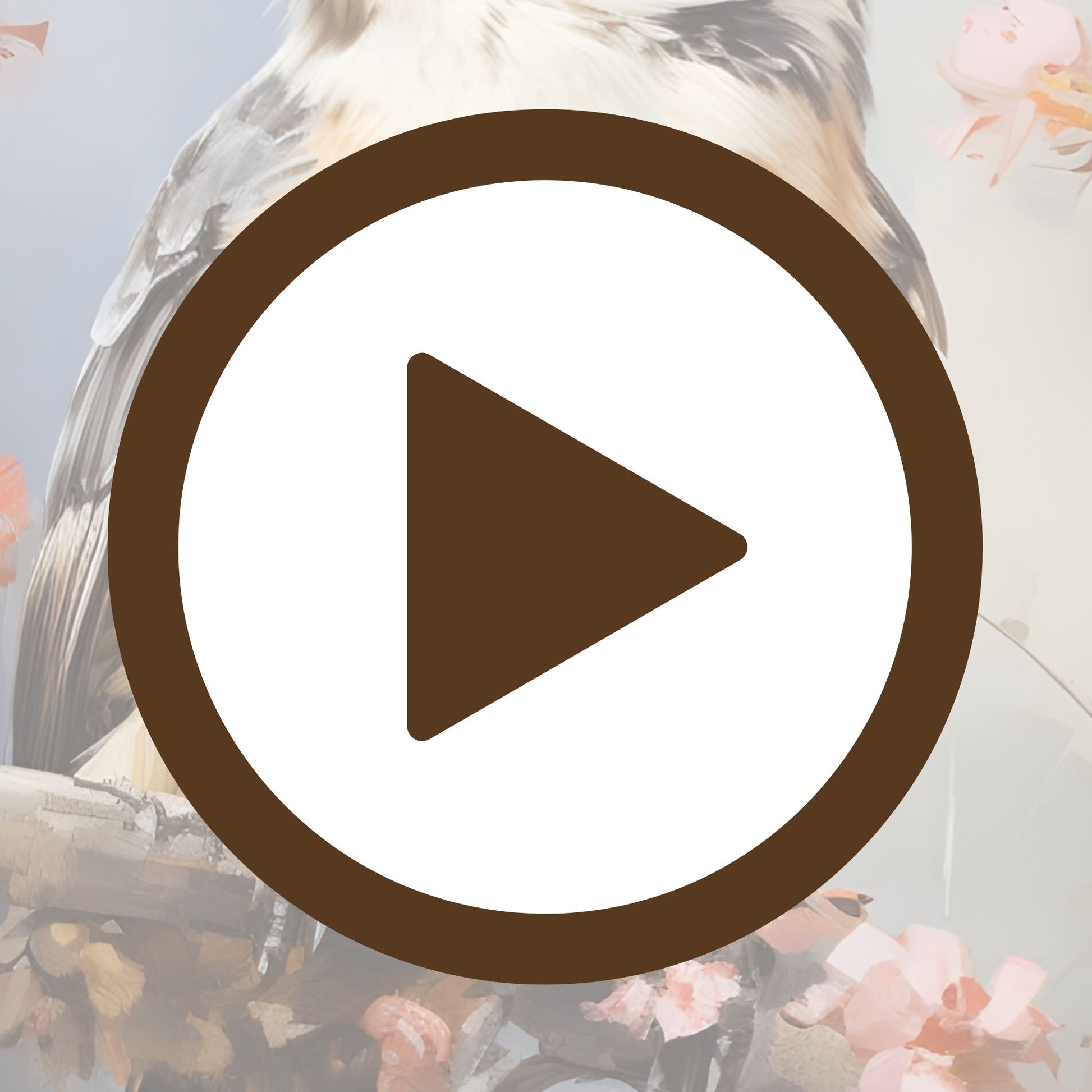 Serene spring moment captured in art with blossoms and a resting bird