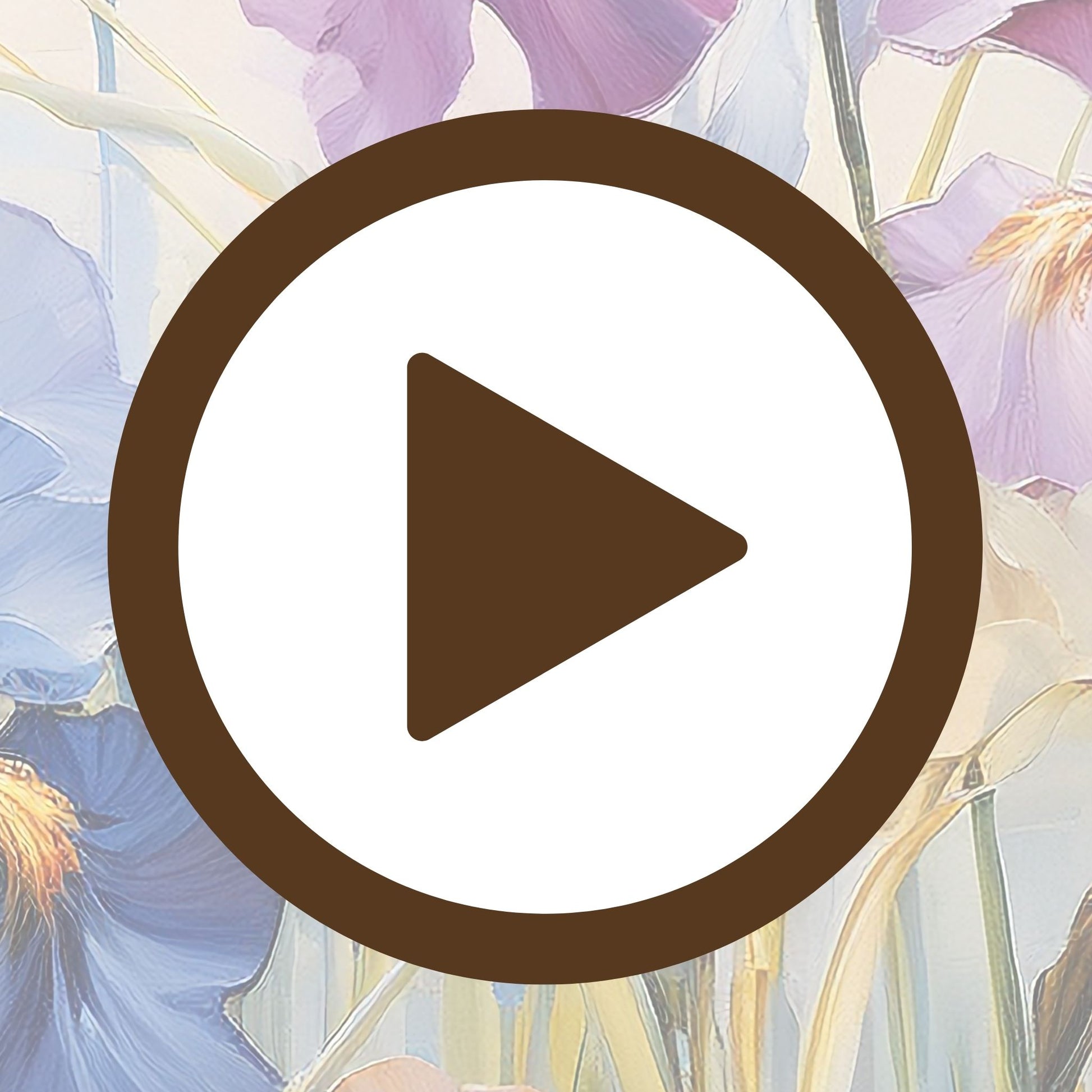 Scenic poster of a garden-like iris meadow filled with harmony and colour

