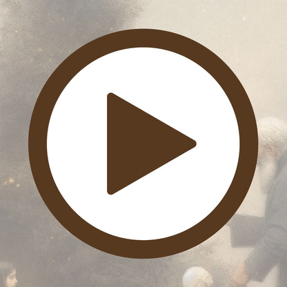 Artwork of a trimmed Christmas tree standing bright in the winter woods

