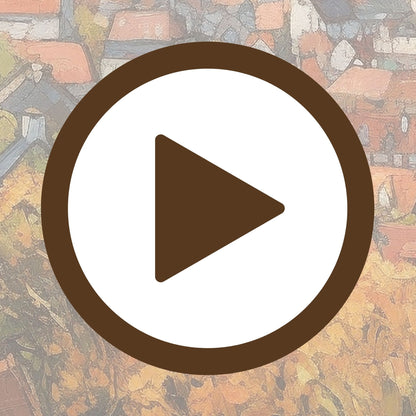 Scenic poster of a charming town in a calm and colourful autumn moment