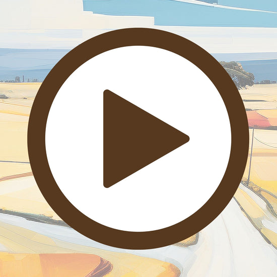 Print of wildflower fields stretching through a calm and colourful countryside

