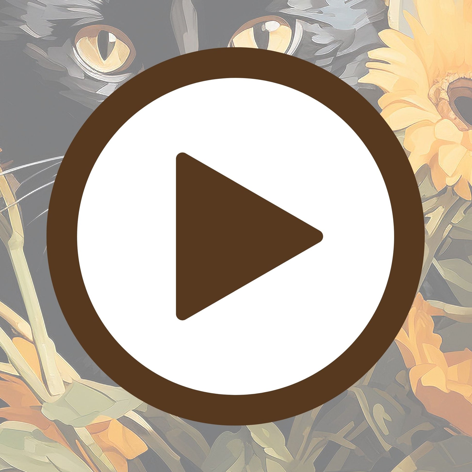 Sun-kissed black cat relaxing in a dreamy sunflower garden