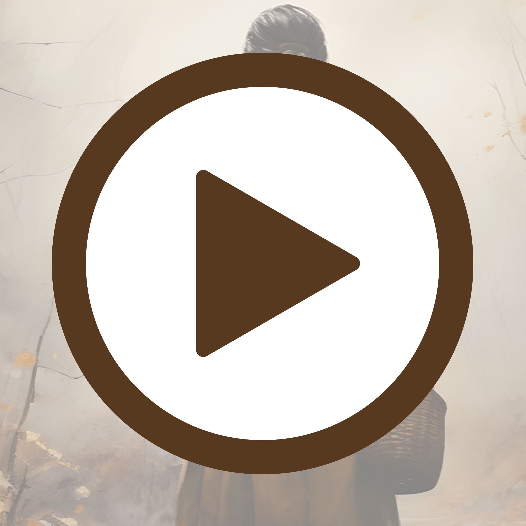 Autumn light filters through fog in a peaceful forest floor setting