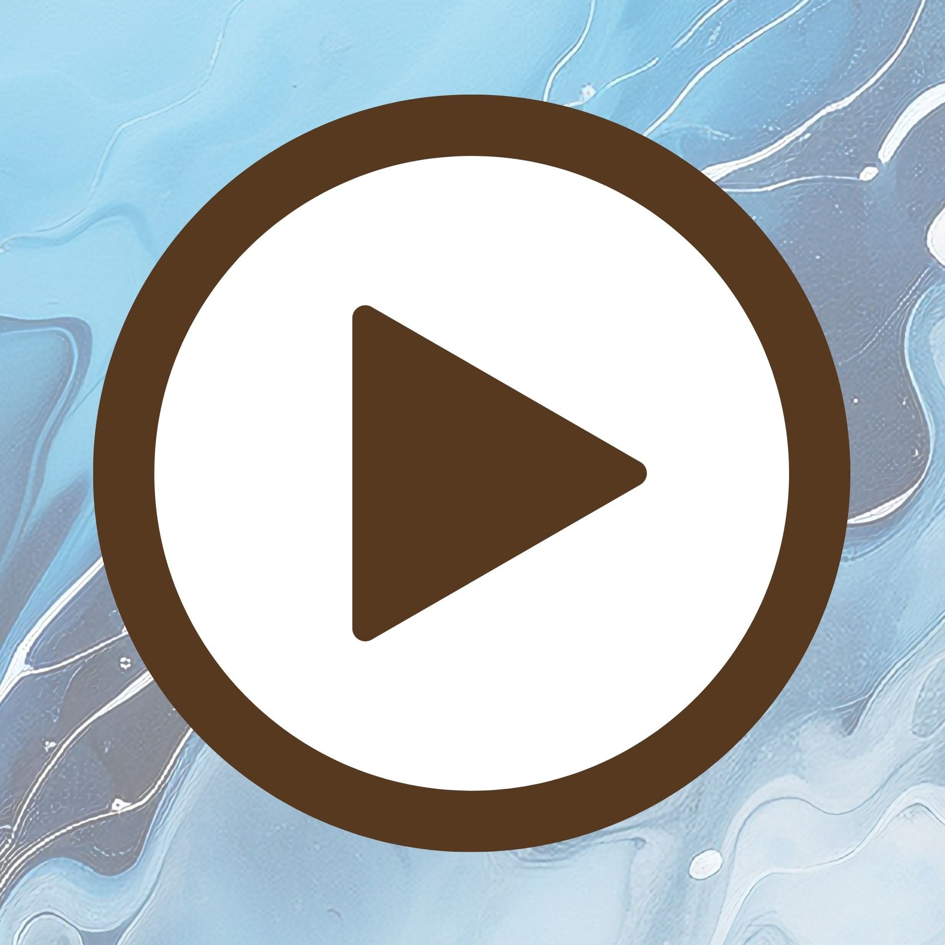 Deep blue flow art poster evoking the rhythm of water and movement