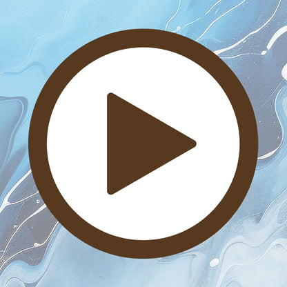 Deep blue flow art poster evoking the rhythm of water and movement