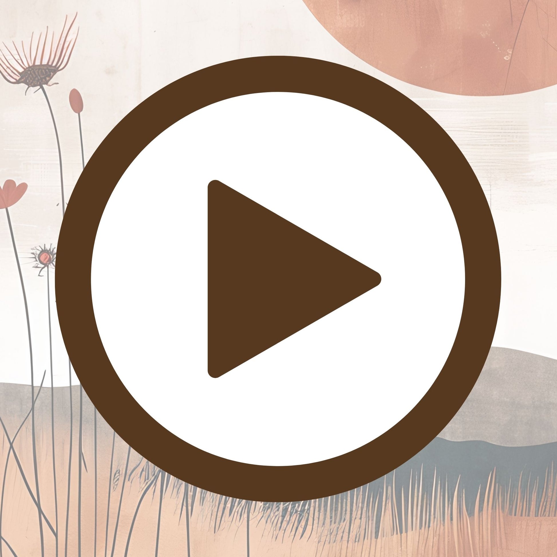 Artistic red sun landscape in warm abstract composition