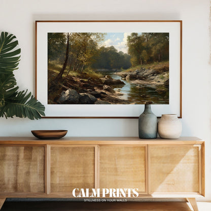 Poster of a quiet riverside hideaway embraced by peaceful stillness
