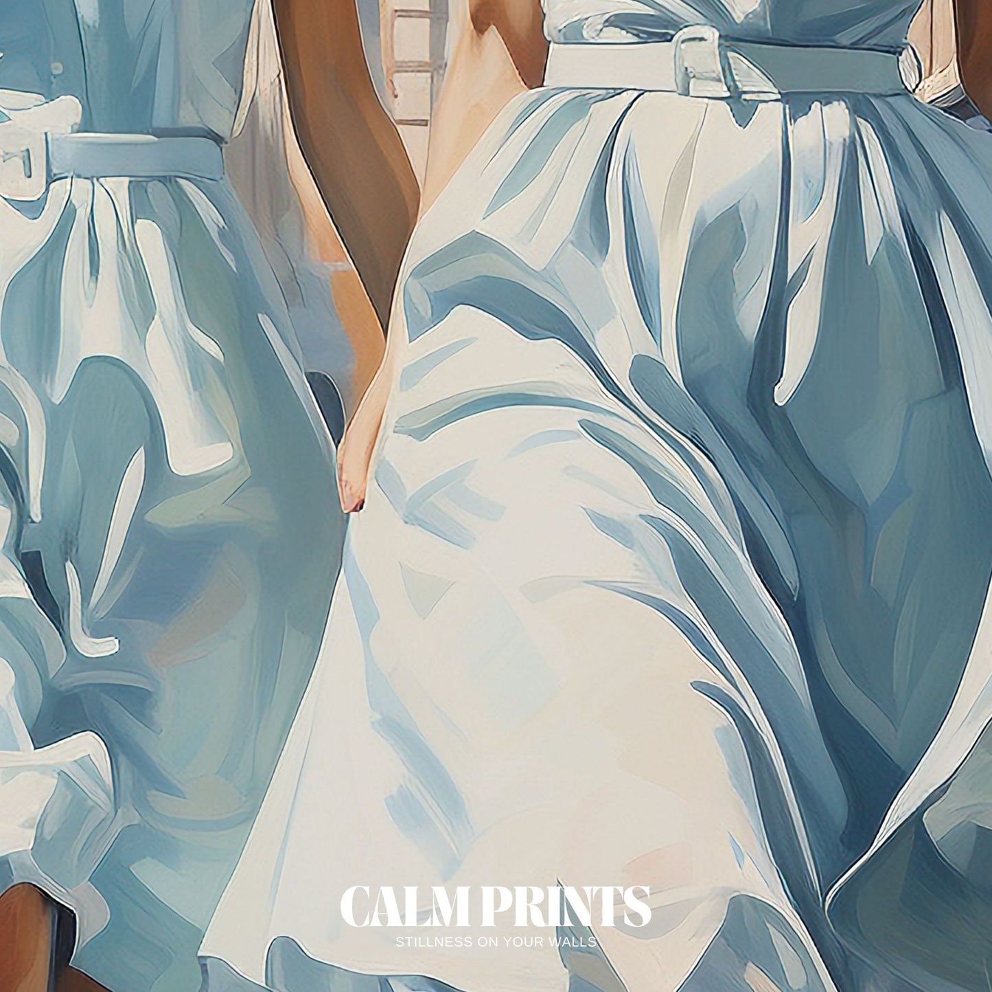 Relaxed outdoor stroll featuring soft summer dresses and calm energy
