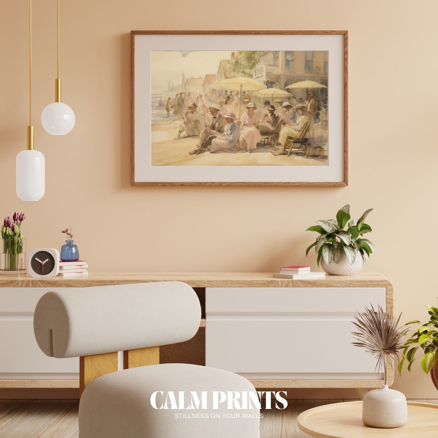 Relaxing sea view poster with a warm and breezy afternoon mood