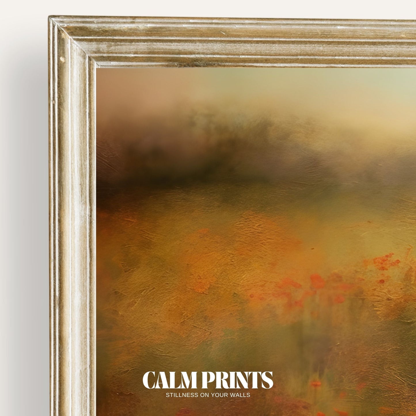 Artwork of a romantic flower meadow blooming under a gentle sky
