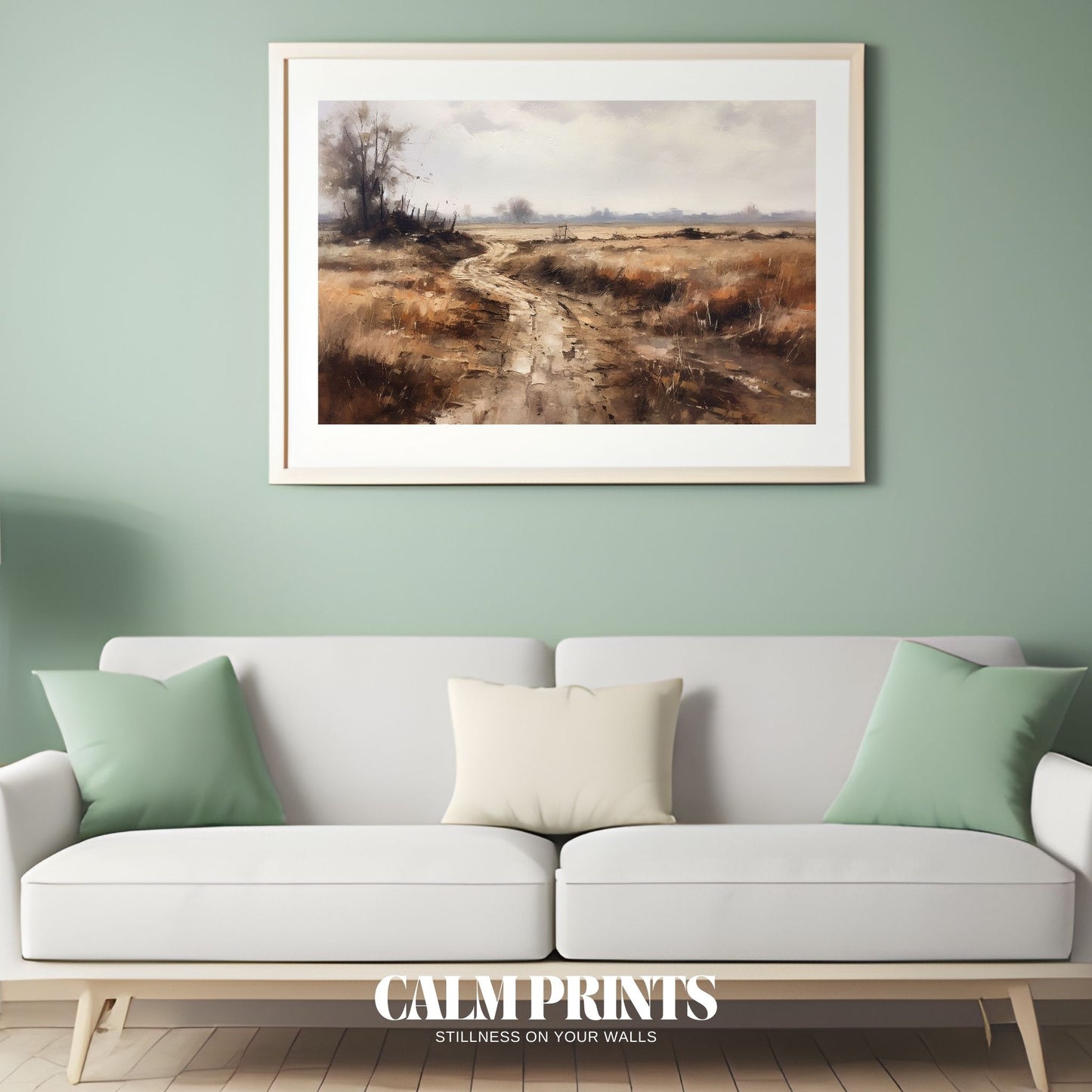 Rustic autumn trail winding gently through a colourful forest