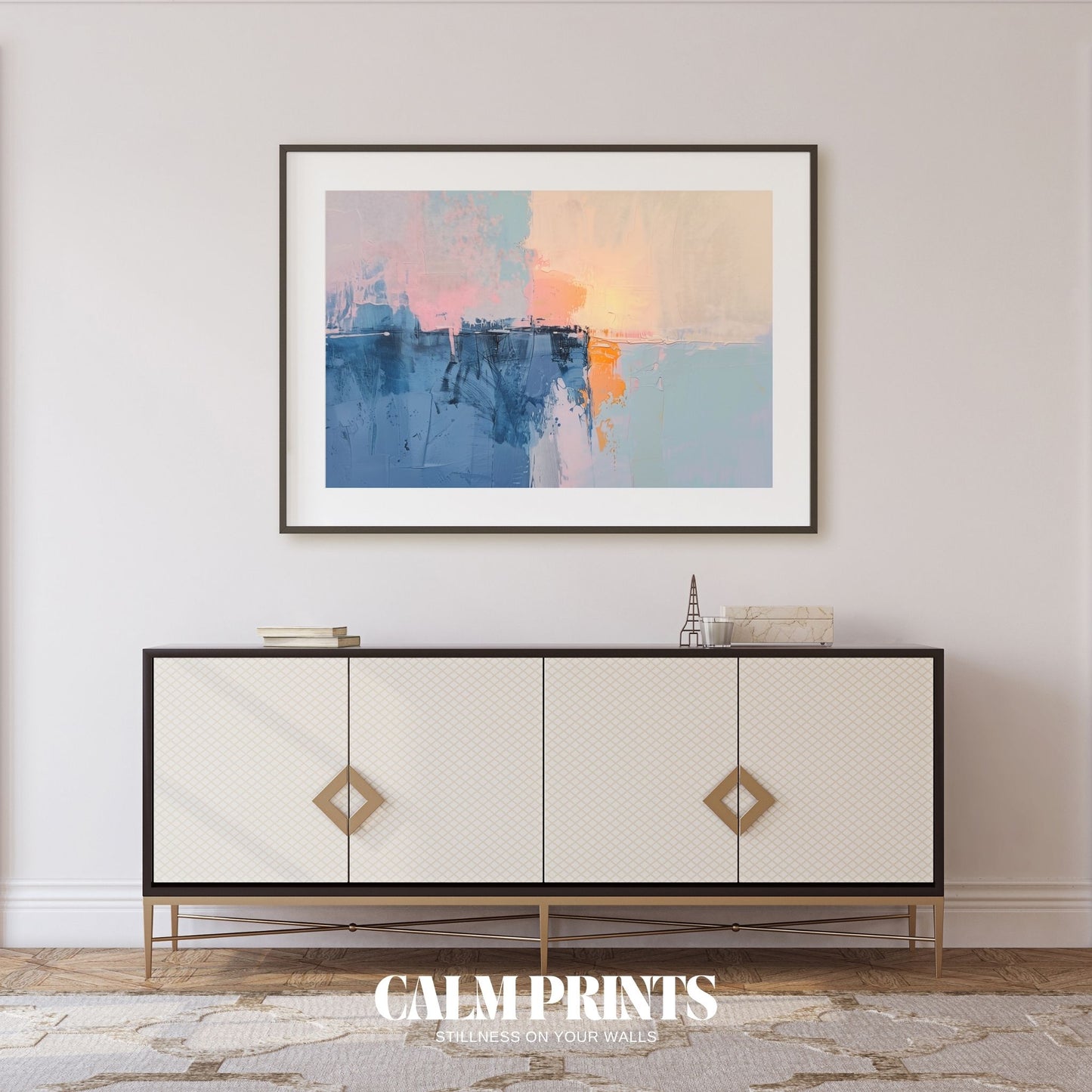 Serene abstract landscape capturing the stillness of a quiet horizon
