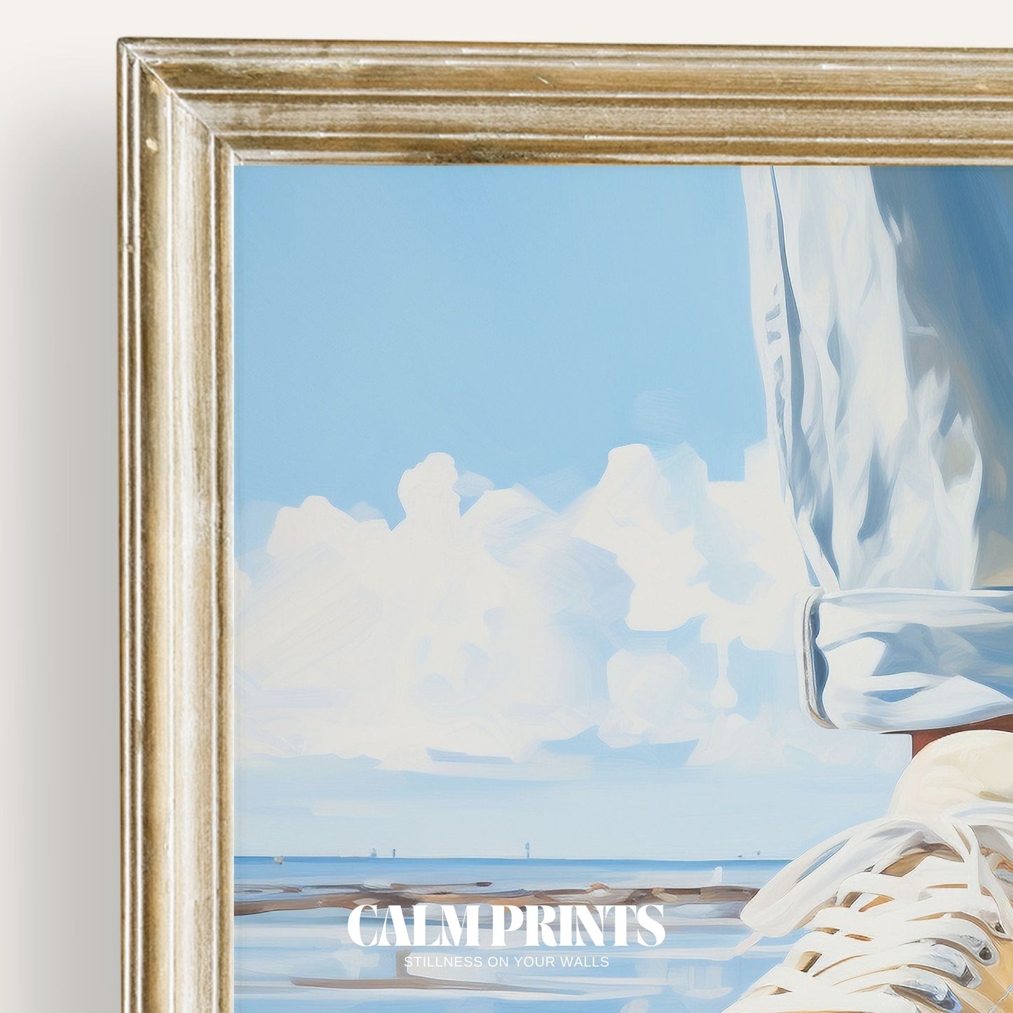 Scene of casual shoes left on wet sand during a peaceful beach day
