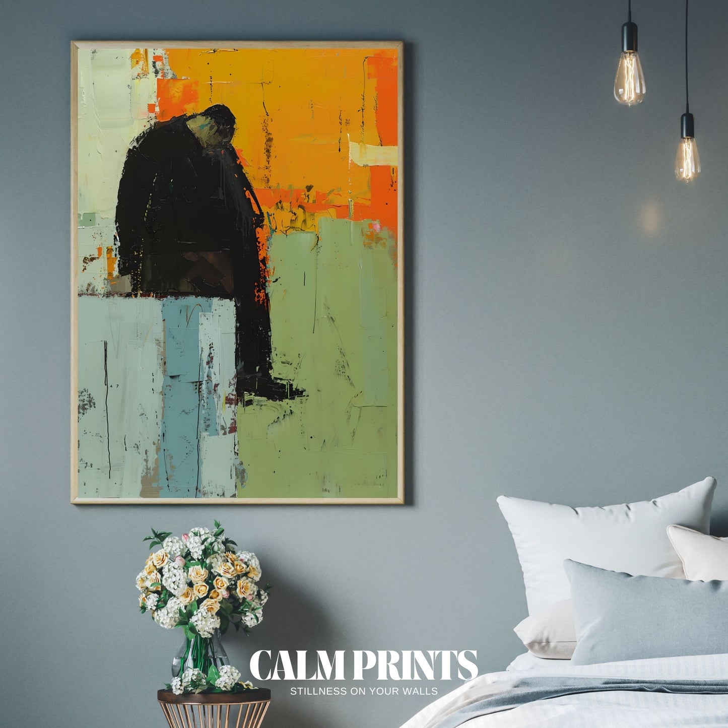 Soft and muted abstract painting that whispers of solitude