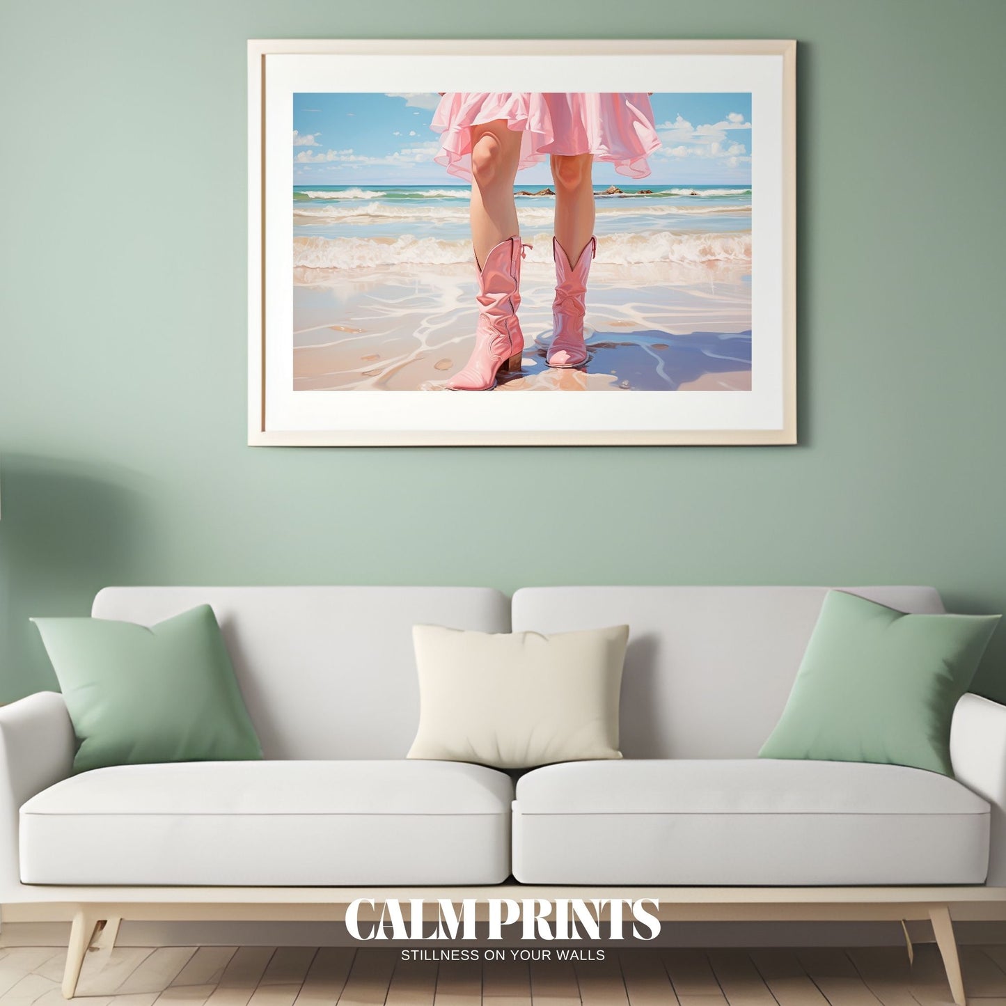 Poster of glowing pink beach tones radiating calm and summer energy
