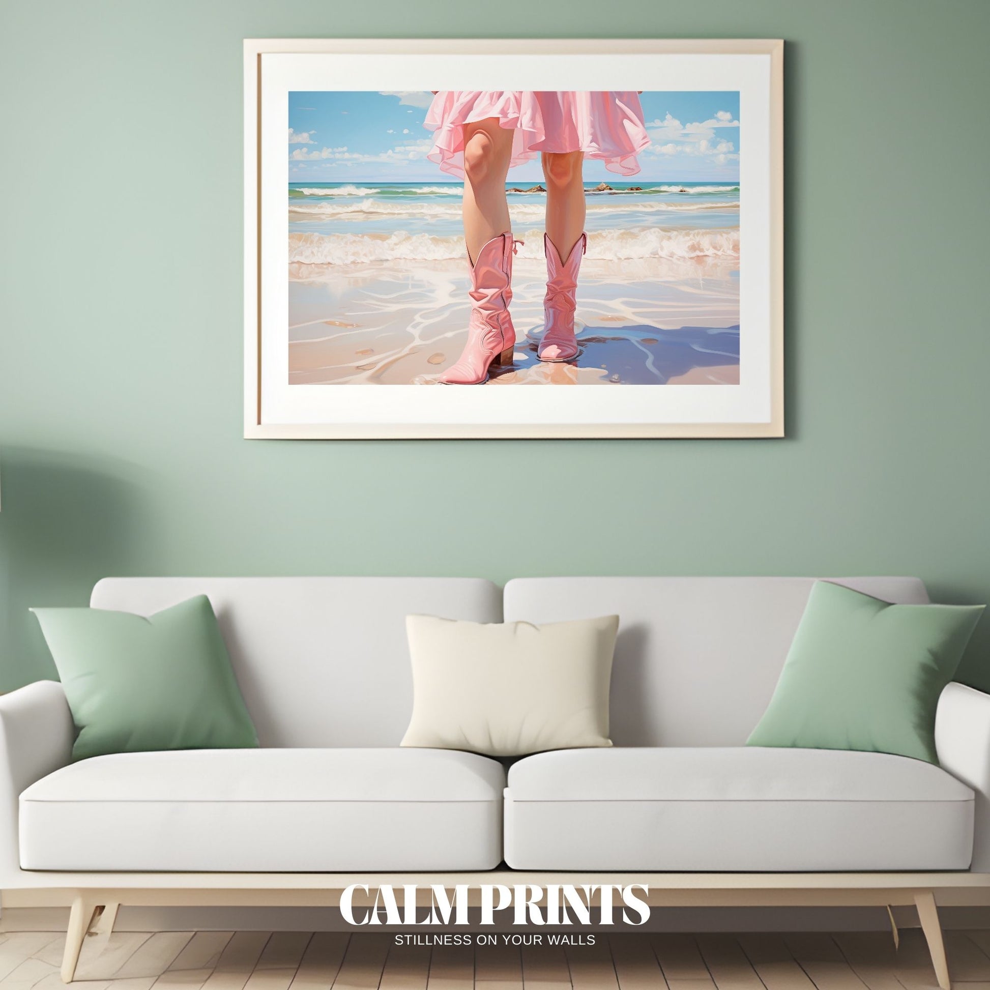 Poster of glowing pink beach tones radiating calm and summer energy
