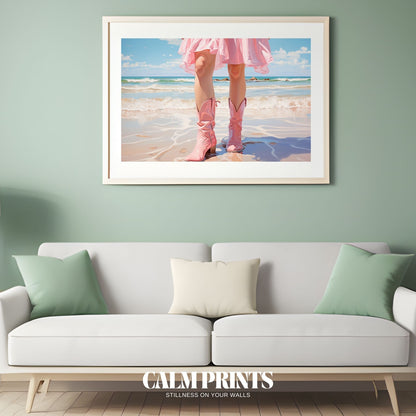 Poster of glowing pink beach tones radiating calm and summer energy
