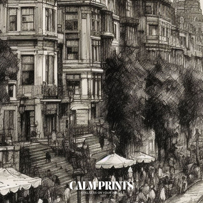 Sunlit city street scene with reflections, shadows and a hint of nostalgia
