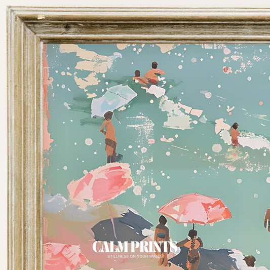 Sunlit shoreline capturing the carefree joy of a perfect beach day