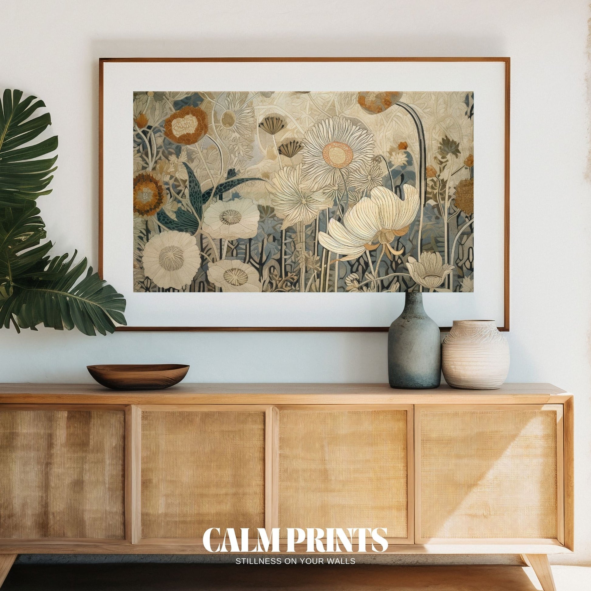 Tranquil poster of a botanical flower blooming in quiet beauty
