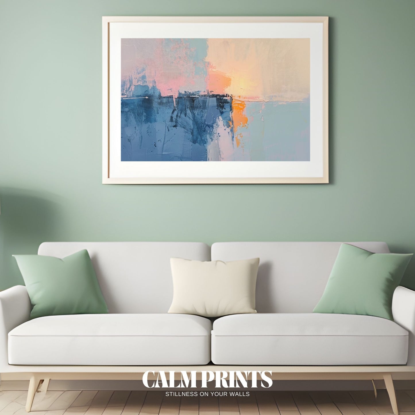 Abstract scene depicting a tranquil horizon with gentle transitions
