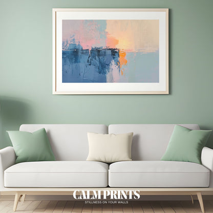 Abstract scene depicting a tranquil horizon with gentle transitions
