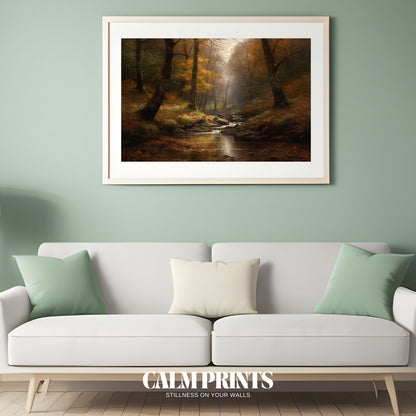 Tranquil Scandinavian forest captured in soft autumn colours